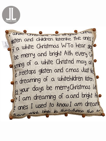 16"Wx16"L White Christmas Pillow Beige Rust (pack of 6)