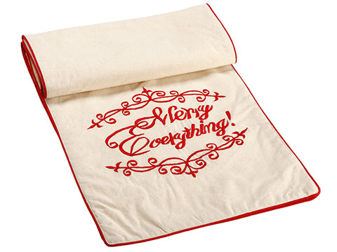 14"Wx72"L Merry Everything Table Runner Red Beige (pack of 4)
