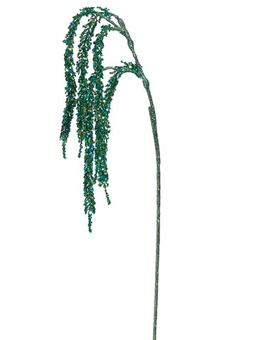 26" Glittered Amaranthus Spray Peacock Green (pack of 12)
