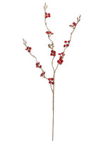 37" Glittered Jewel Spray  Red (pack of 12)