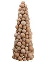 24" Burlap Ball Cone Topiary  Two Tone Brown (pack of 2)