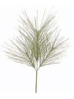 24" Glittered Long Needle Pine Spray x3 Green Silver (pack of 24)