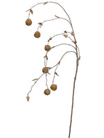 41" Glittered Pompom Willow Spray Gold (pack of 12)