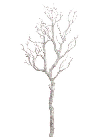 38" Glittered Twig Branch  White (pack of 6)