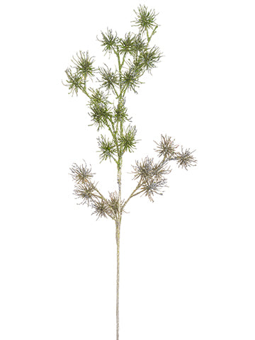 30" Glittered Pine Spray  Silver Green (pack of 12)
