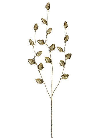 35" Sequin Rose Bud Spray  Gold (pack of 12)