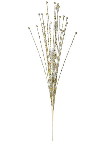 25" Glittered Grass Spray  Gold (pack of 24)