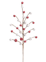 18" Jingle Bell Spray  Red White (pack of 12)