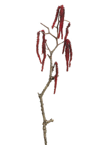 34" Glitter Amaranthus Hanging Spray Red (pack of 12)