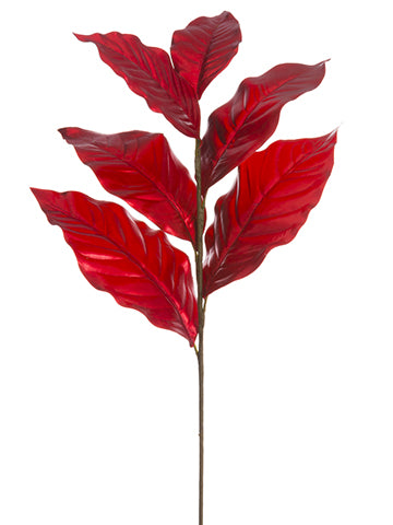 21" Magnolia Leaf Spray  Red (pack of 12)