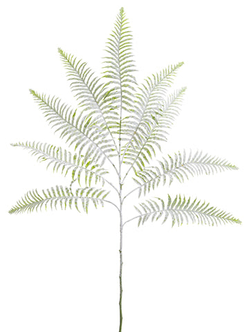 39" Snowed Fern Spray  Green Snow (pack of 12)