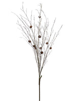 61" Snowed Pine Cone Twig Spray Brown Snow (pack of 6)