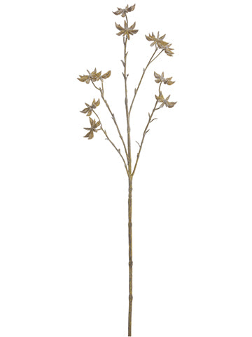 24" Glittered Cotton Pod Spray Light Brown (pack of 24)