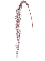 65" Glittered Hanging Twig Spray Glittered Red (pack of 12)