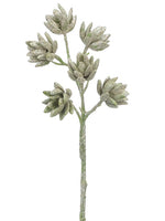 18" Glittered Soft PE Sedum Spray Green (pack of 12)