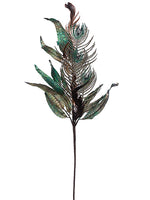 31" Glittered Peacock Spray  Peacock (pack of 12)