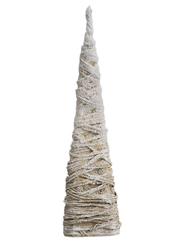 24" Snowed Cone Topiary Tree  Natural Snow (pack of 4)