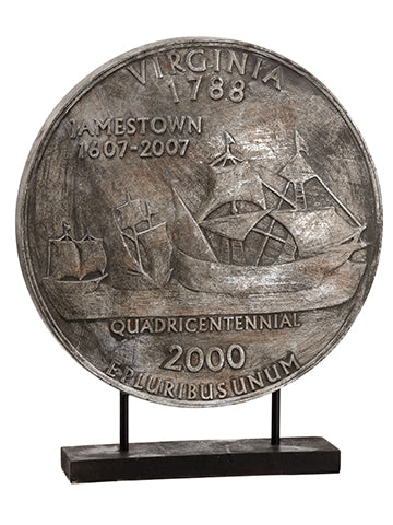 22.9"Hx4"Wx20"L Coin Table Top Bronze (pack of 1)