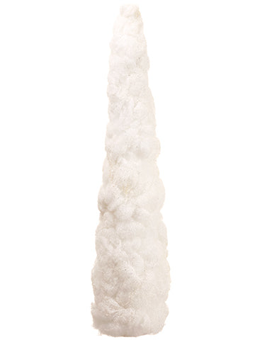 38" Iced Cone Topiary  White (pack of 2)