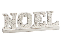 6.25"Hx18"L Noel Table Top  Antique White (pack of 4)