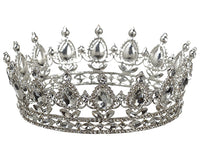 5.9" Rhinestone Crown (1 ea/PVC box) Silver (pack of 4)