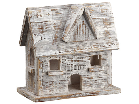 6.7"Hx3.5"Wx7.1"L House Table Top Brown Whitewashed (pack of 6)
