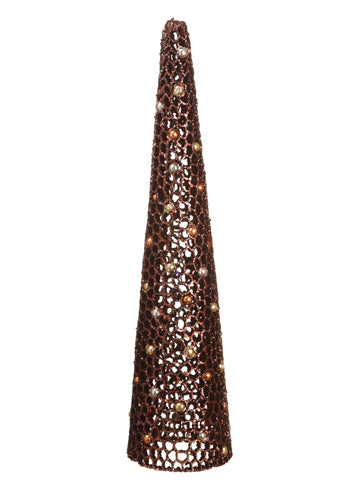18" Glittered Cone Topiary  Copper (pack of 12)