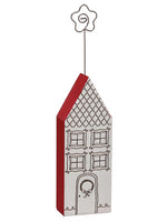7.25" House Namecard Holder  White Red (pack of 6)