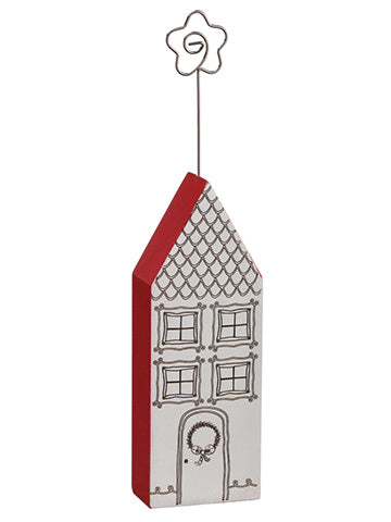 7.25" House Namecard Holder  White Red (pack of 6)
