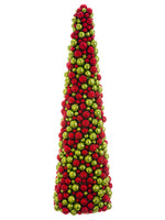 24" Glittered Cone Topiary  Red Green (pack of 2)