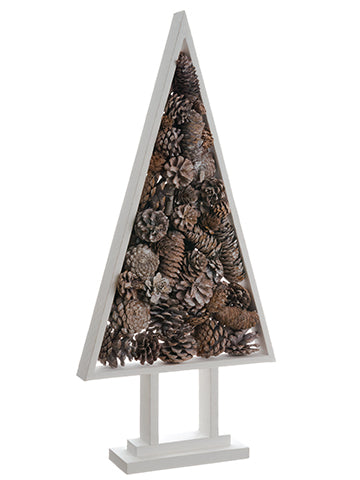 24" Pine Cone Topiary Tree  Brown Whitewashed (pack of 4)