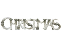 16.25" Script Word Christmas Table Decor Brown Whitewashed (pack of 4)