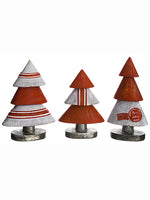 5.1"-5.9" Christmas Tree (3 ea/set) Cream Red (pack of 1)