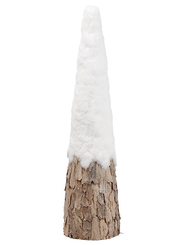 26.5" Snowed Cone Topiary  Gray White (pack of 4)