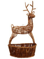 30"Hx7"Wx16.5"L Twig Reindeer Wall Basket Natural Whitewashed (pack of 4)