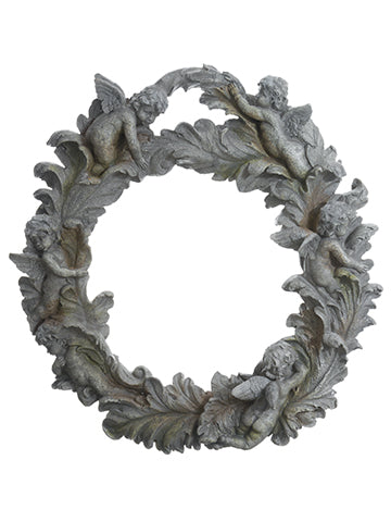 20" Cherub Wreath  Gray Green (pack of 2)