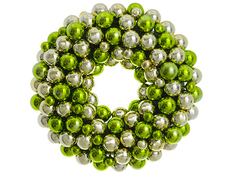 23.5" Ornament Ball Wreath  Green Champagne (pack of 1)