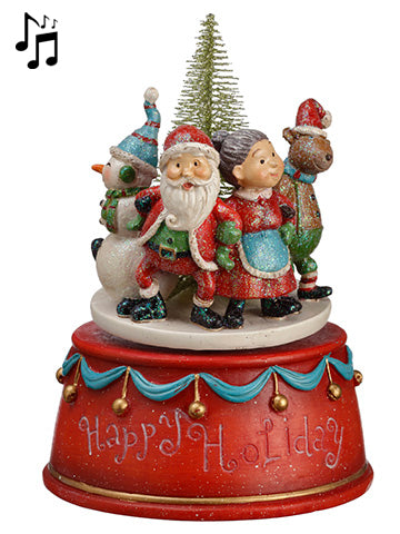 6.5" Santa/Tree Music Box  Red Green (pack of 6)