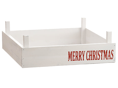5"Hx16"Wx16"L Wood Wreath Box  White (pack of 6)