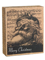 5.75"Wx7"L Glittered Santa Table Decor Brown Gold (pack of 12)