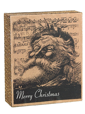 5.75"Wx7"L Glittered Santa Table Decor Brown Gold (pack of 12)