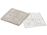 8" Glittered Mesh Sheet x6 in Poly Bag White (pack of 12)