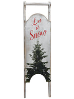29.5" Let It Snow Christmas Tree Wall Decor White Red (pack of 4)