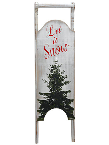 29.5" Let It Snow Christmas Tree Wall Decor White Red (pack of 4)