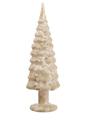 17.5" Glass Finial Table Top  Gold Beige (pack of 2)