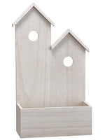17"H X 9.5"W Wood House x2  Whitewashed (pack of 4)