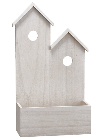 17"H X 9.5"W Wood House x2  Whitewashed (pack of 4)