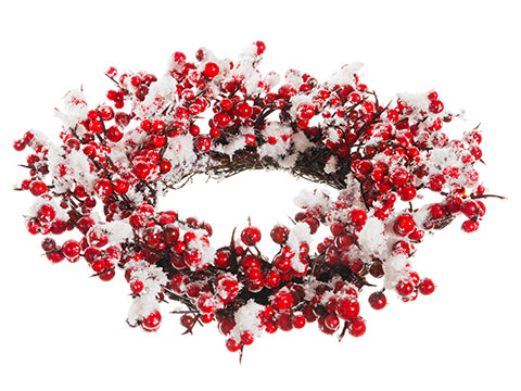 3.5" Snow Berry Candle Ring  Red Snow (pack of 12)