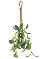 15" Mistletoe Hanger  Green White (pack of 12)