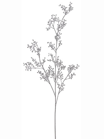 40" Glittered Berry Branch  Silver (pack of 12)